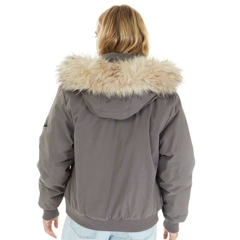 Closure London Damen Cropped Fur Parka Grau - Bild 2