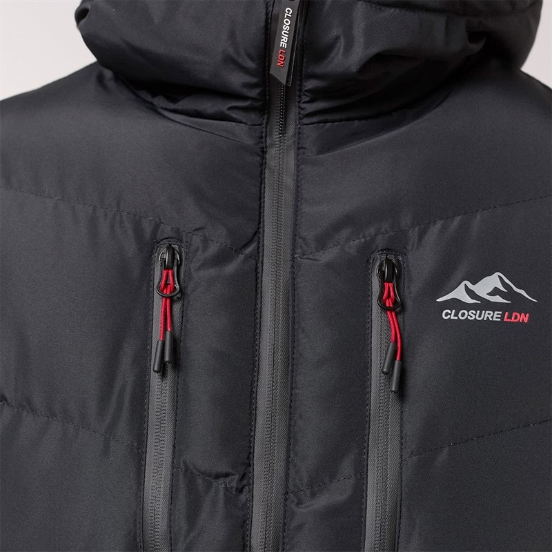 Closure London Herren Tech Logo Puffer Jacke Schwarz - Bild 3