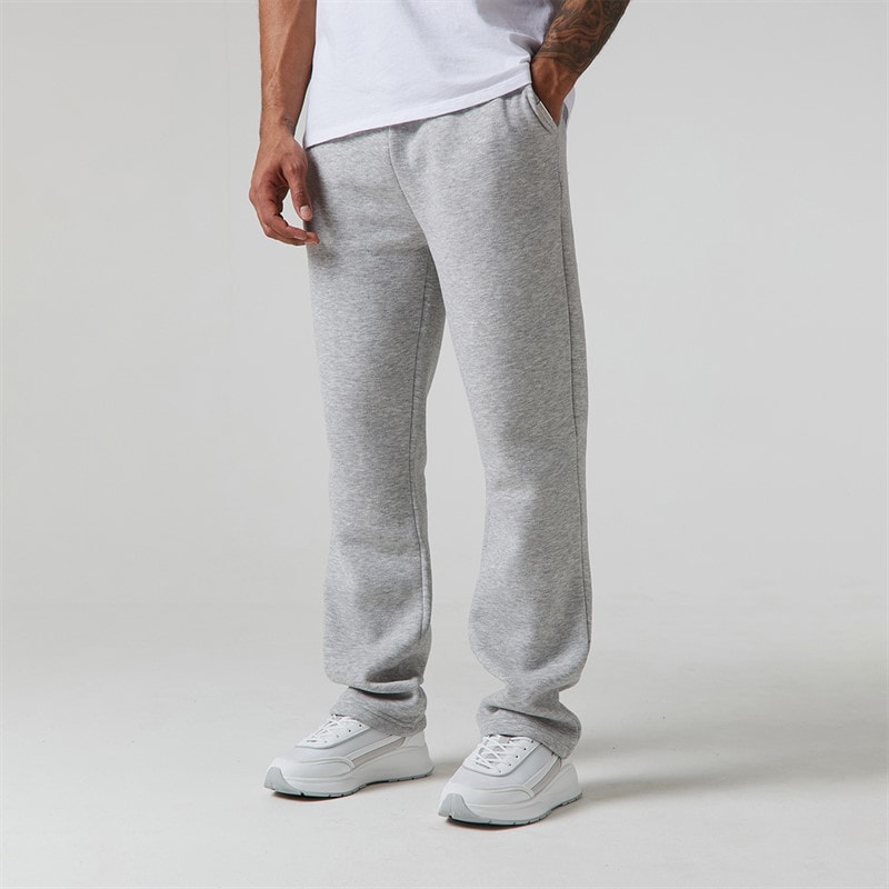 Closure London Heren Relaxte Joggingbroek met Open Zoom Lichtgrijs Gemêleerd