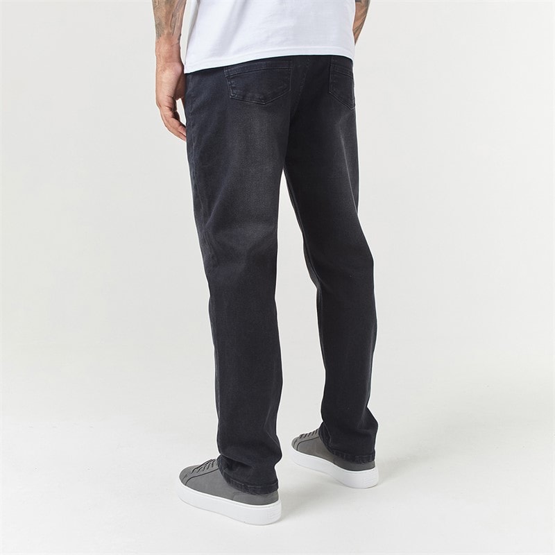 Closure London Pacquet Double Jeans en Denim Coupe Droite Homme Noir Délavé/Gris Délavé - Image 3