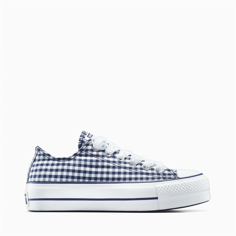 Converse Dames Chuck Taylor All Star Lift Platform Ox Gingham Sneakers Obsidian / Wit / Vintage Wit