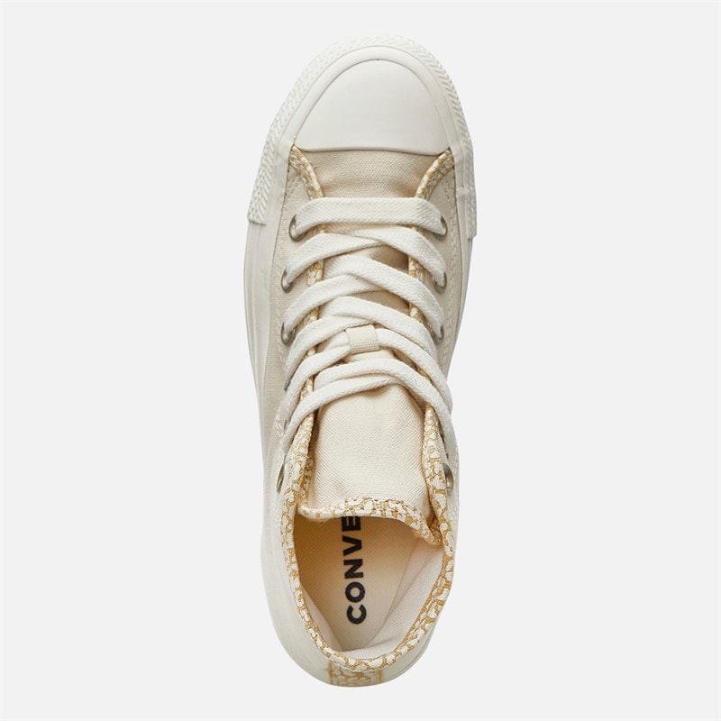 Converse Dames Chuck Taylor All Star Hi Leopard Sneakers Natural Ivory/Light Gold/Egret - Afbeelding 4