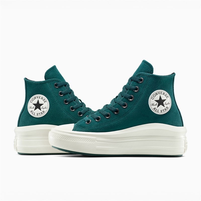 Converse Dames Chuck Taylor All Star Move Platform Suède Sneakers Darkly Jaded/Egret/Zwart