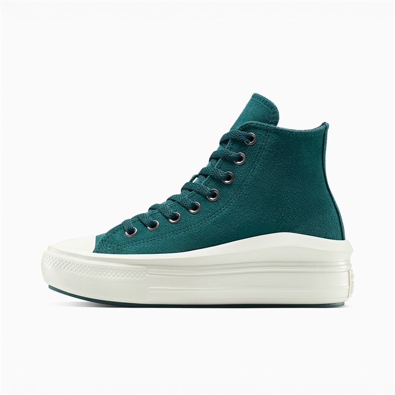 Converse Dames Chuck Taylor All Star Move Platform Suède Sneakers Darkly Jaded/Egret/Zwart - Afbeelding 5