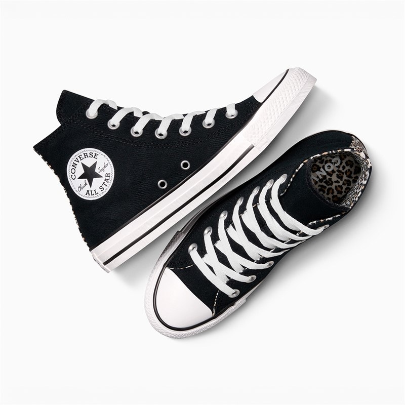 Converse Chuck Taylor All Star Hi Luipaard Sneakers Zwart/Coastal Dune/Egret - Afbeelding 4