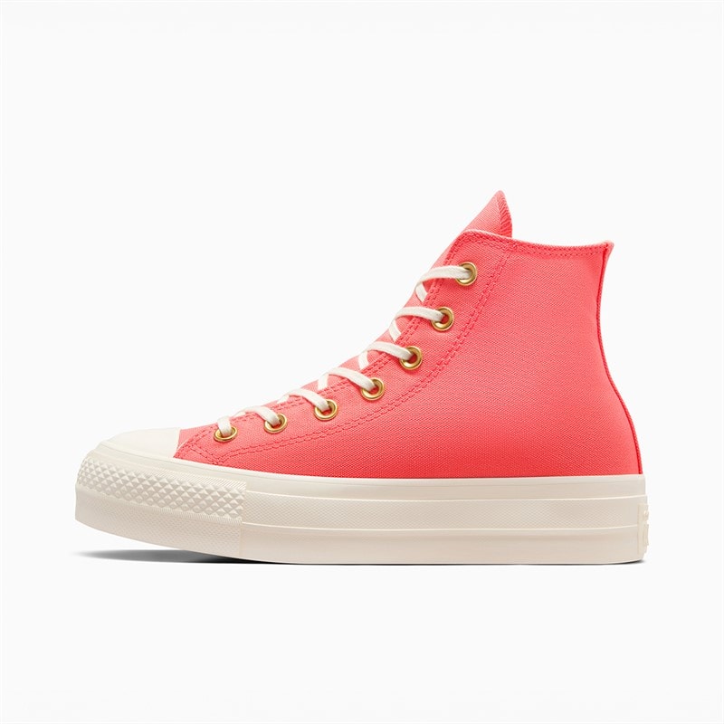 Converse Chuck Taylor All Star Hi Lift platformowe sneakersy dla niej kolor Watermelon Slushy/Egret/Biały – zdjęcie  5
