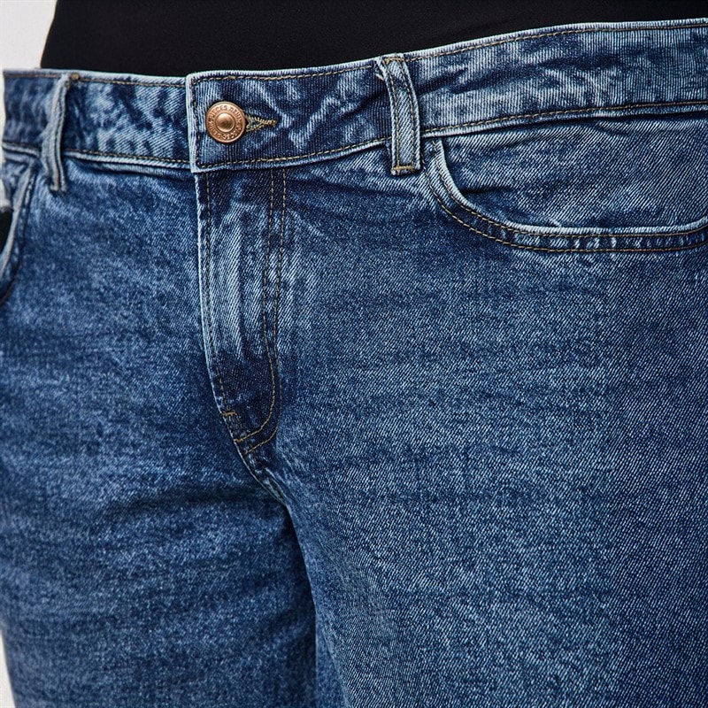 Pieces Dames Selma Wijde Pijp Jeans Medium Blue Denim - Afbeelding 4