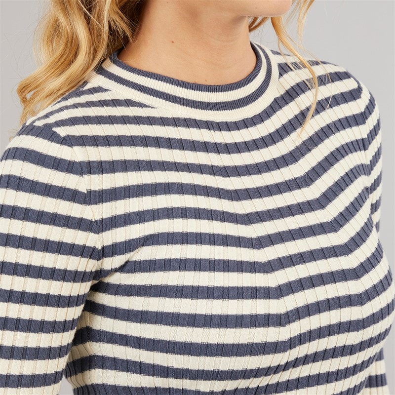 Pieces Crista sweter z okrągłym dekoltem dla niej kolor Ombre Blue – zdjęcie  3