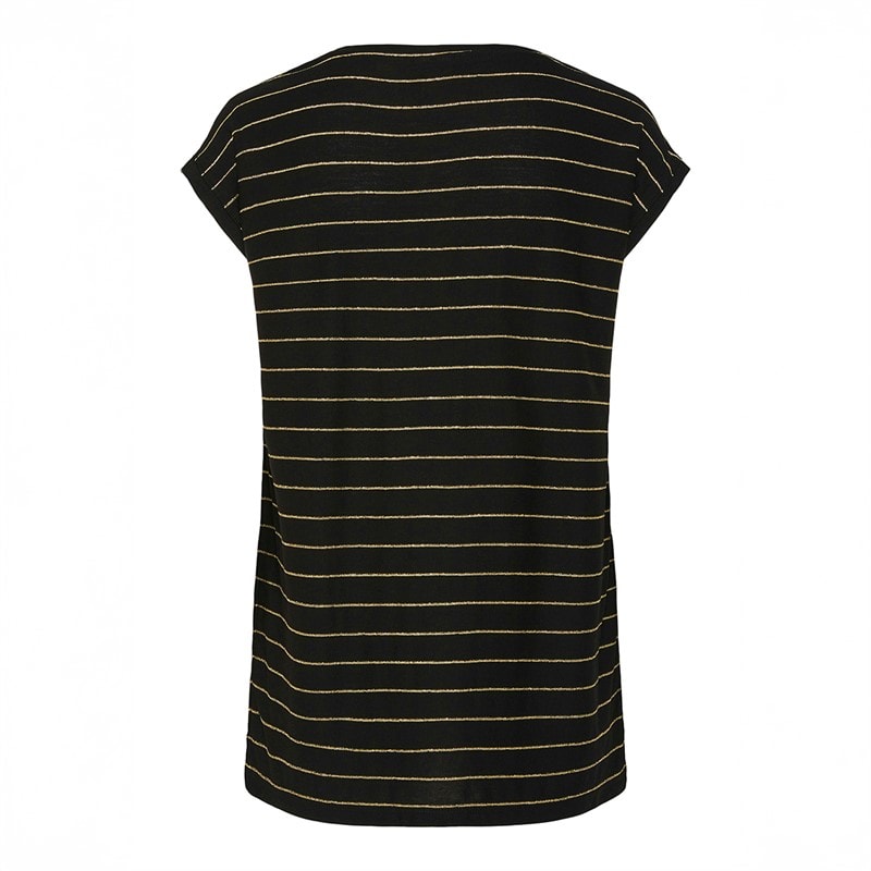 Pieces T-shirt Billo Lurex Femme Noir - Image 2