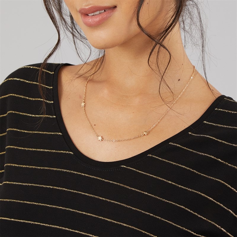 Pieces T-shirt Billo Lurex Femme Noir - Image 5