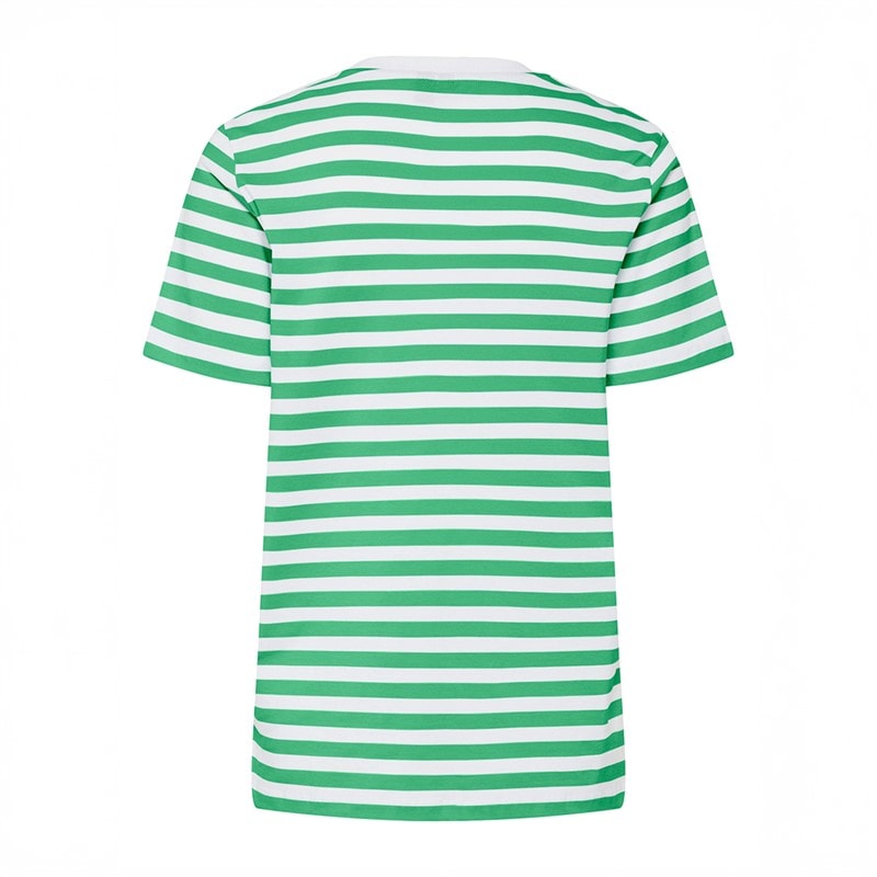 Pieces T-shirt w paski dla niej kolor Absinthe Green – zdjęcie  2