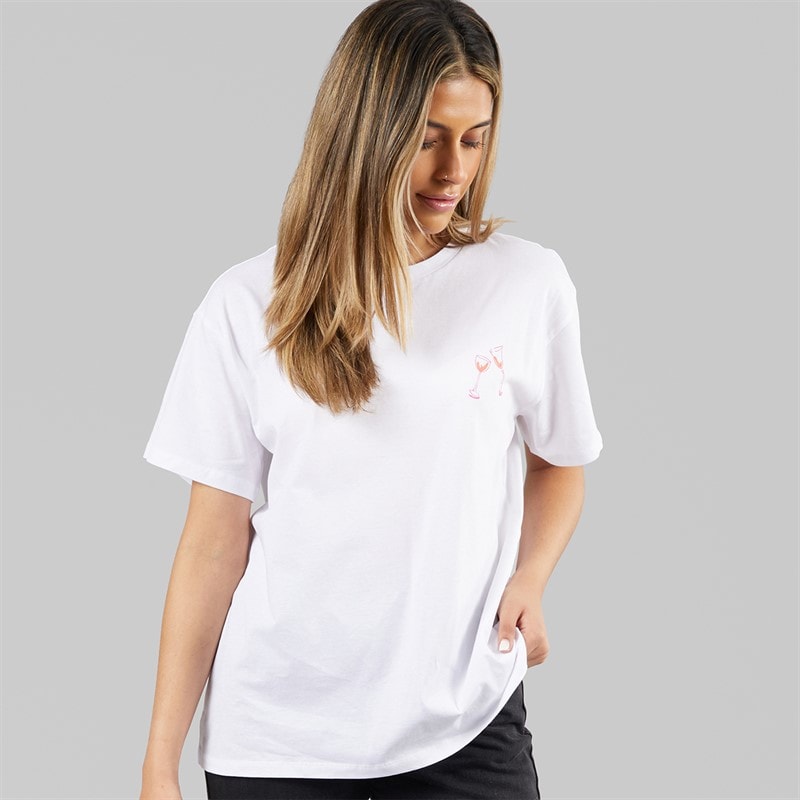 Pieces T-shirt graphique oversize Femme White Wine - Image 2