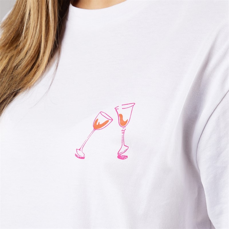 Pieces T-shirt graphique oversize Femme White Wine - Image 5