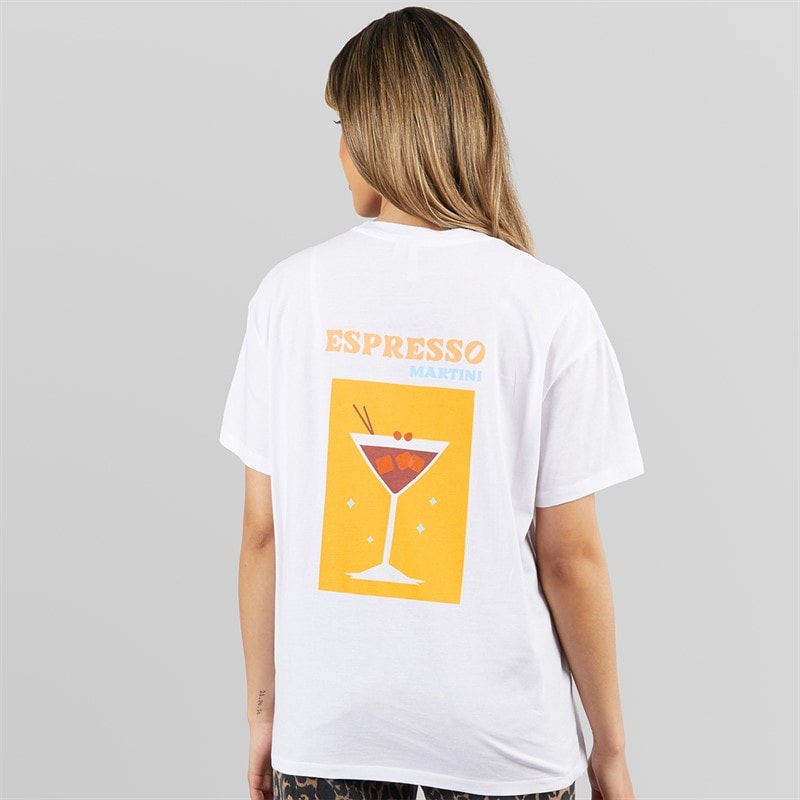 Pieces Dames Oversized Grafisch T-shirt Wit Espresso wit Espresso - Afbeelding 3
