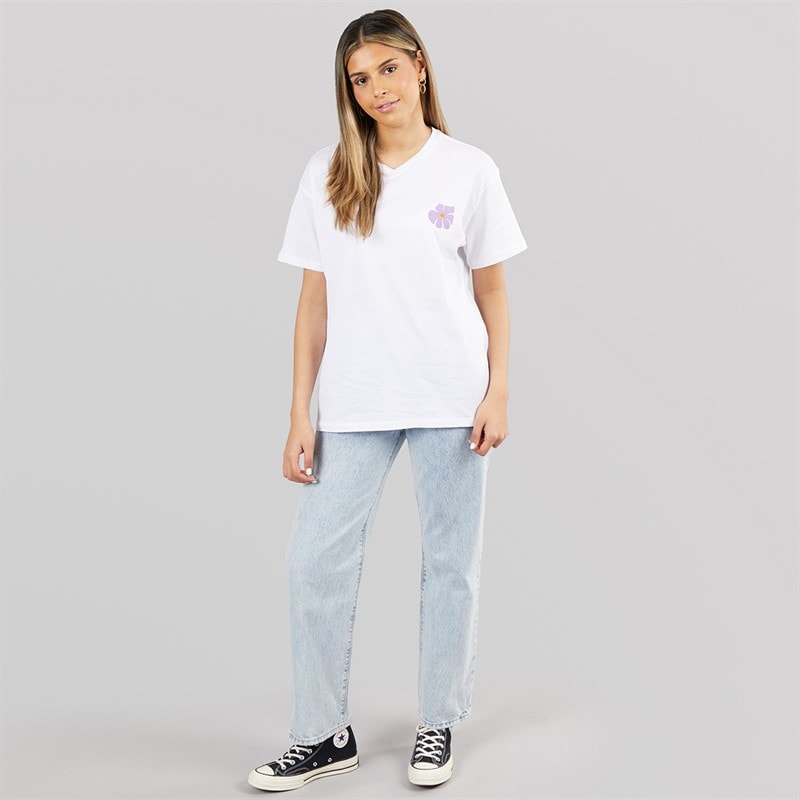 Pieces T-shirt graphique oversize Femme White Flower - Image 4