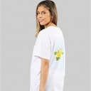 Pieces o kroju oversized T-shirt z grafiką dla niej kolor White Lemon