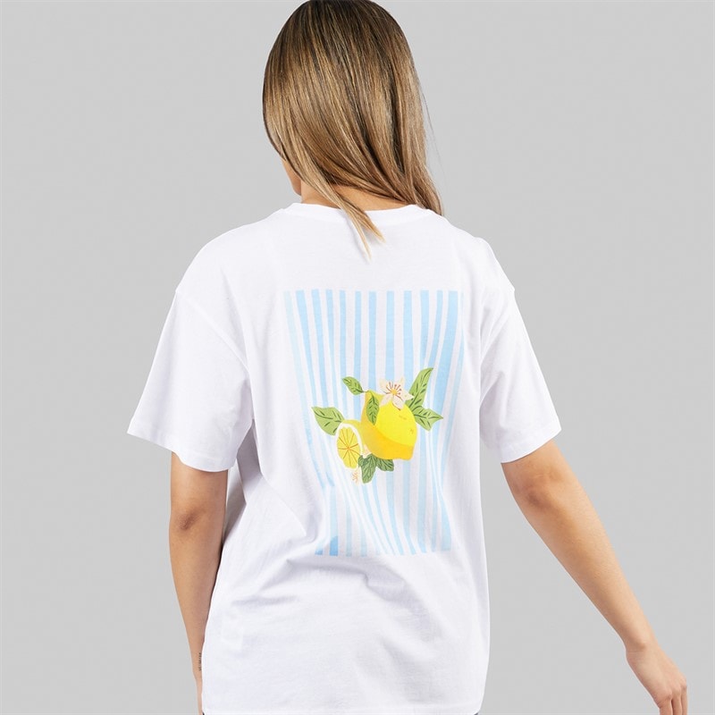 Pieces T-shirt graphique oversize Femme White Lemon - Image 3