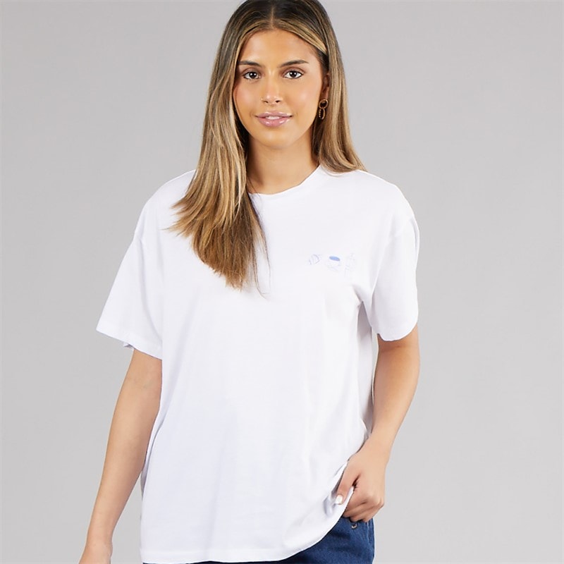 Pieces o kroju oversized T-shirt z grafiką dla niej kolor White Coffee – zdjęcie  2