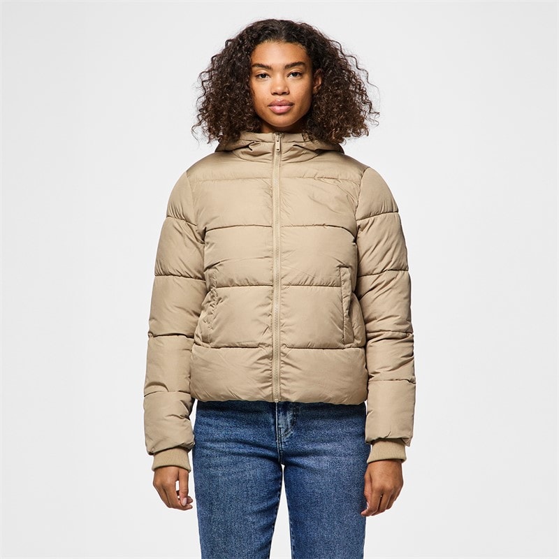 Pieces Damen Janni kurze Daunenjacke Silver Mink - Bild 1