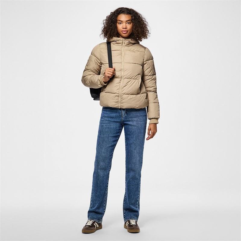 Pieces Damen Janni kurze Daunenjacke Silver Mink - Bild 4