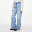 Pieces Selma jeansy z szerokimi nogawkami dla niej kolor Light Blue Denim