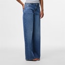Pieces Selma jeansy z szerokimi nogawkami dla niej kolor Medium Blue Denim