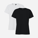 Pieces Dames Amira Set van 2 T Shirts Zwart/Wit