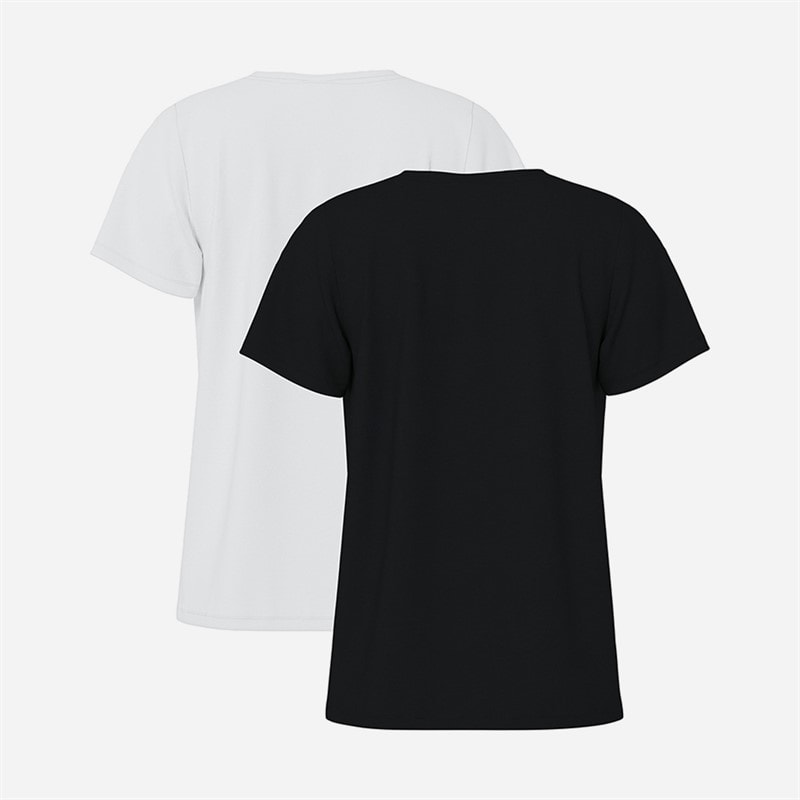 Pieces Dames Amira Set van 2 T Shirts Zwart/Wit - Afbeelding 2