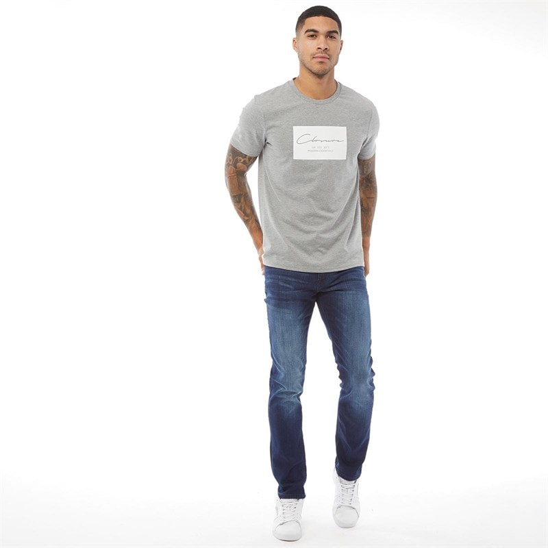 Crosshatch Jean Slim New Svelte Homme Délavé Foncé - Image 3