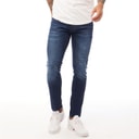 Crosshatch Herenslim Fit Jeans Donker Wassen