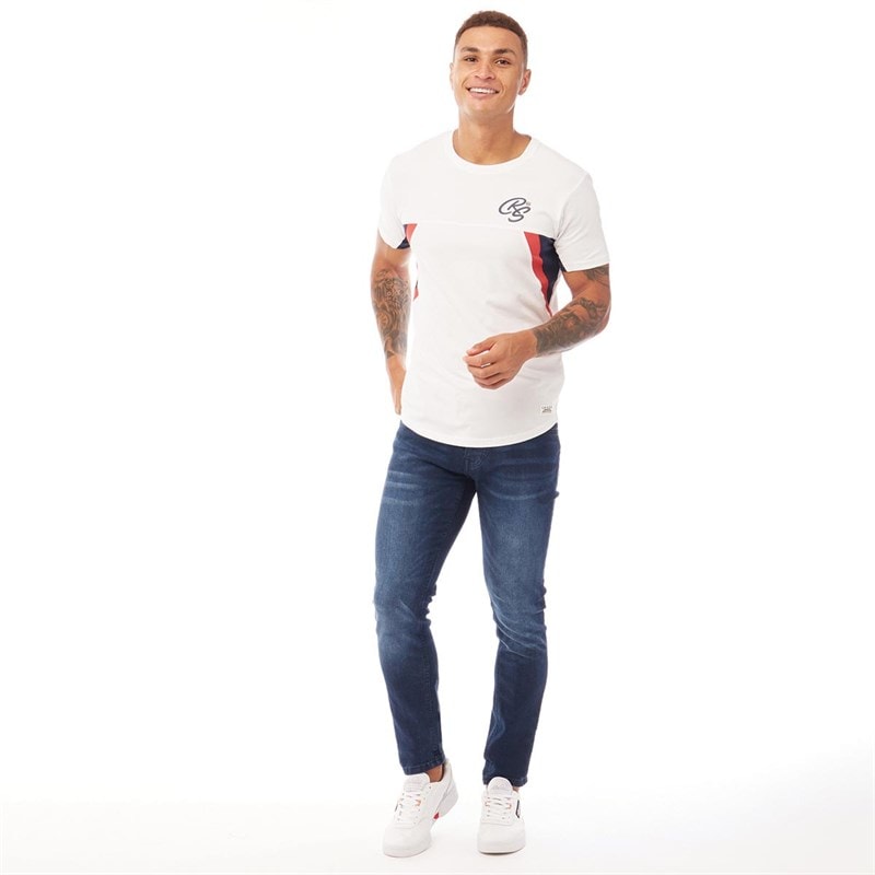 Crosshatch Herenslim Fit Jeans Donker Wassen - Afbeelding 4