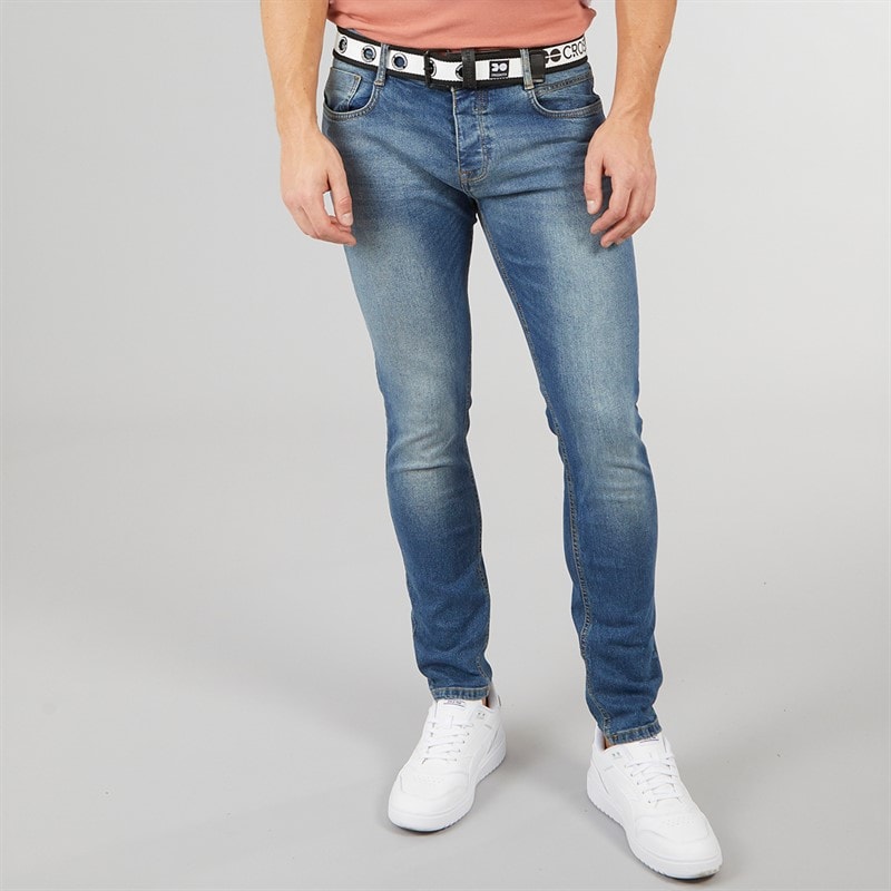 Crosshatch Heren Barbeck Slim Fit Jeans Stonewash - Afbeelding 2