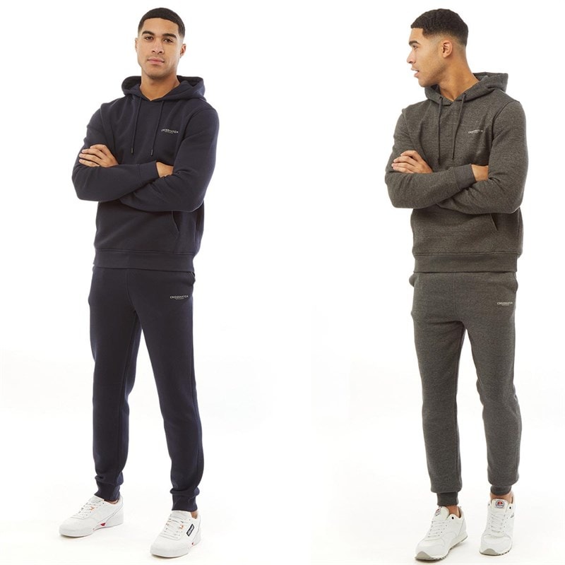 Crosshatch Twee Joggingbroeken Heren Navy/Antraciet Melange - Afbeelding 3