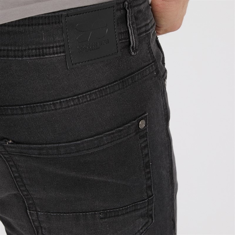Crosshatch Jean Slim Buraca Homme Noir Délavé - Image 3