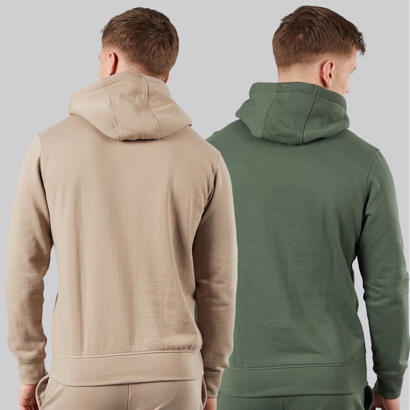Crosshatch Heren Traymax Hoodie Kaki - Afbeelding 2