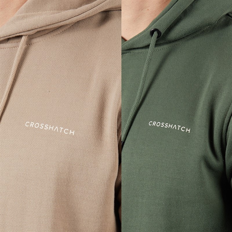 Crosshatch Heren Traymax Hoodie Kaki - Afbeelding 3