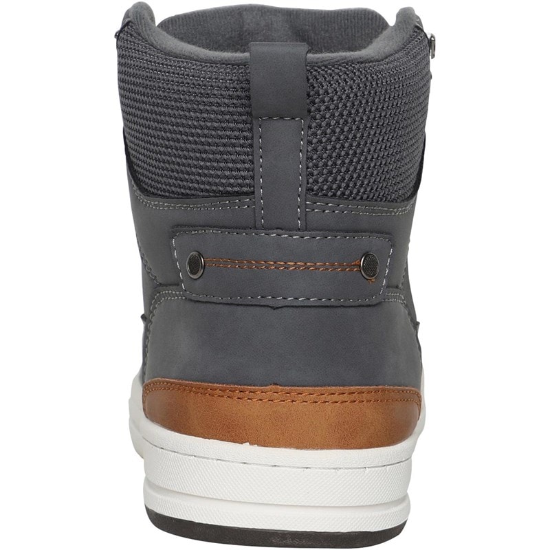 Crosshatch Herren Staiger High-Top Sneaker Grau - Bild 3