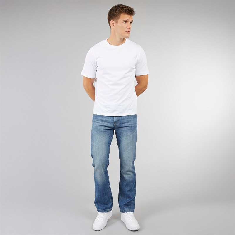 Crosshatch Nieuwe Baltimore Jeans met riem Rechte Jeans Licht gewassen - Afbeelding 4