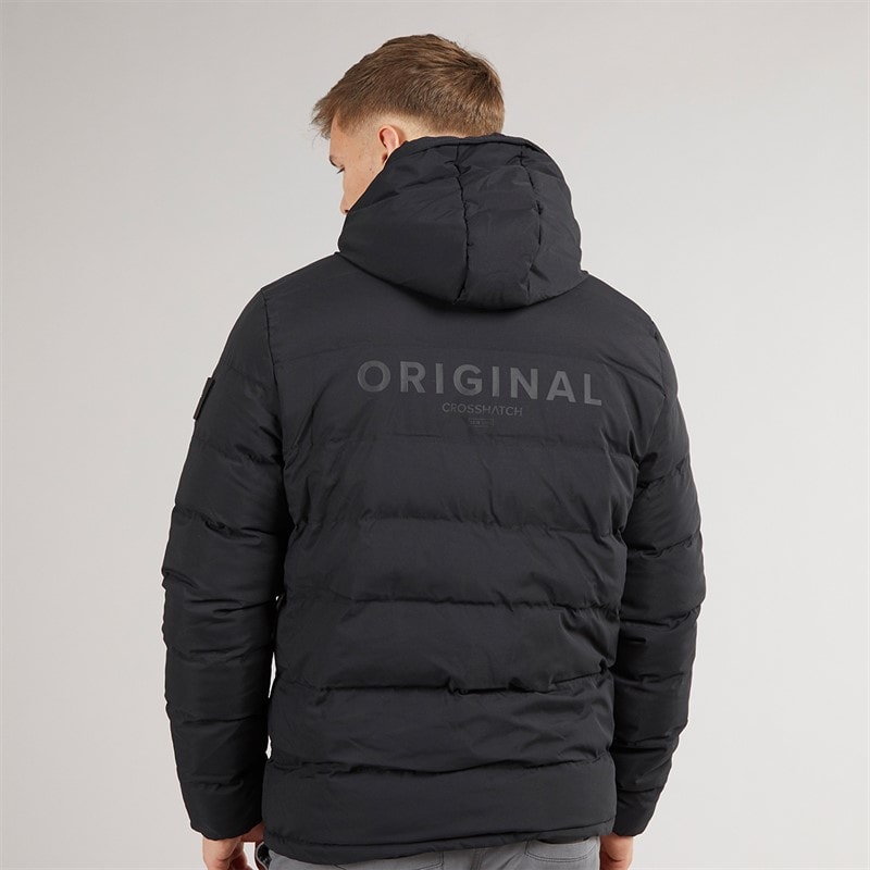 Crosshatch Heren Pittsburgh Gevoerde Hoodie Jacket Zwart - Afbeelding 2