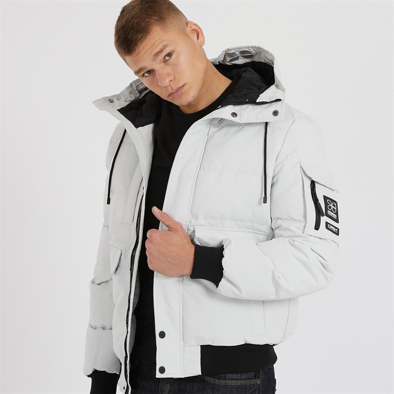 Crosshatch Heren Milwaka Jas met Bontrand en Capuchon Klei - Afbeelding 1