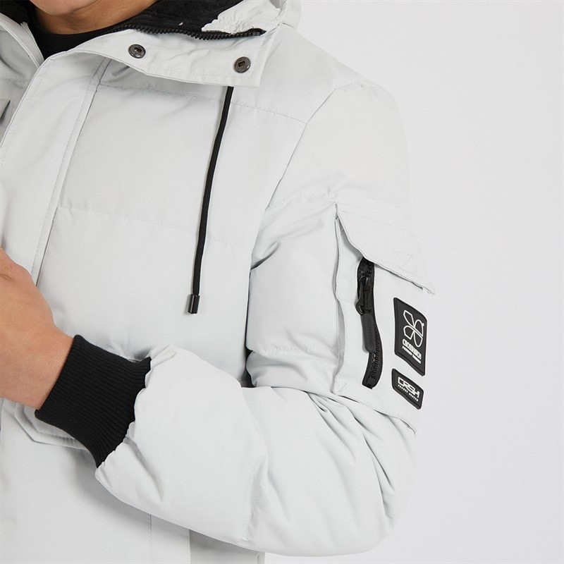 Crosshatch Heren Milwaka Jas met Bontrand en Capuchon Klei - Afbeelding 3