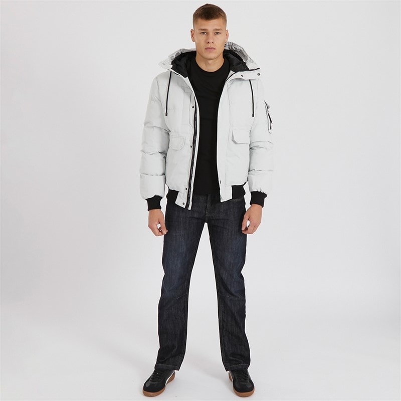 Crosshatch Heren Milwaka Jas met Bontrand en Capuchon Klei - Afbeelding 4