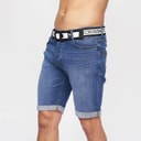 Crosshatch Herenshorts van denim in mid-wash