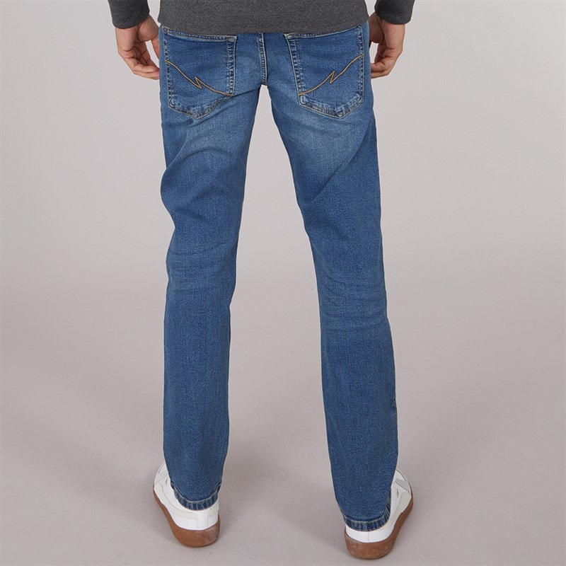 Crosshatch Herren Bandol Jeans mit geradem Bein Blau - Bild 2
