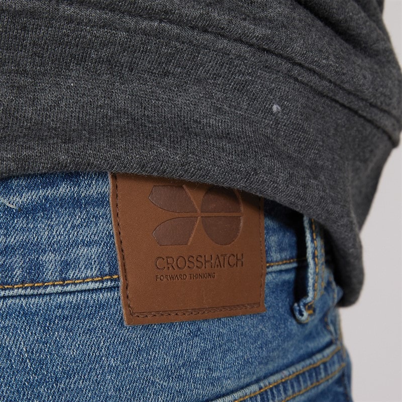 Crosshatch Herren Bandol Jeans mit geradem Bein Blau - Bild 3