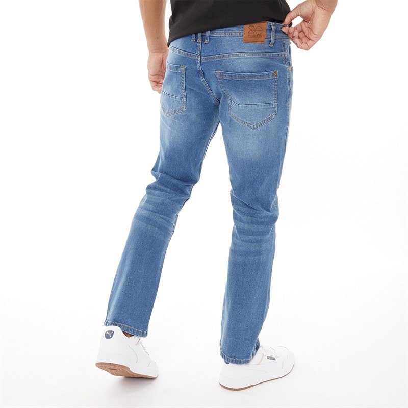 Crosshatch Herren Winsbury Bootcut Jeans Stonewash - Bild 2