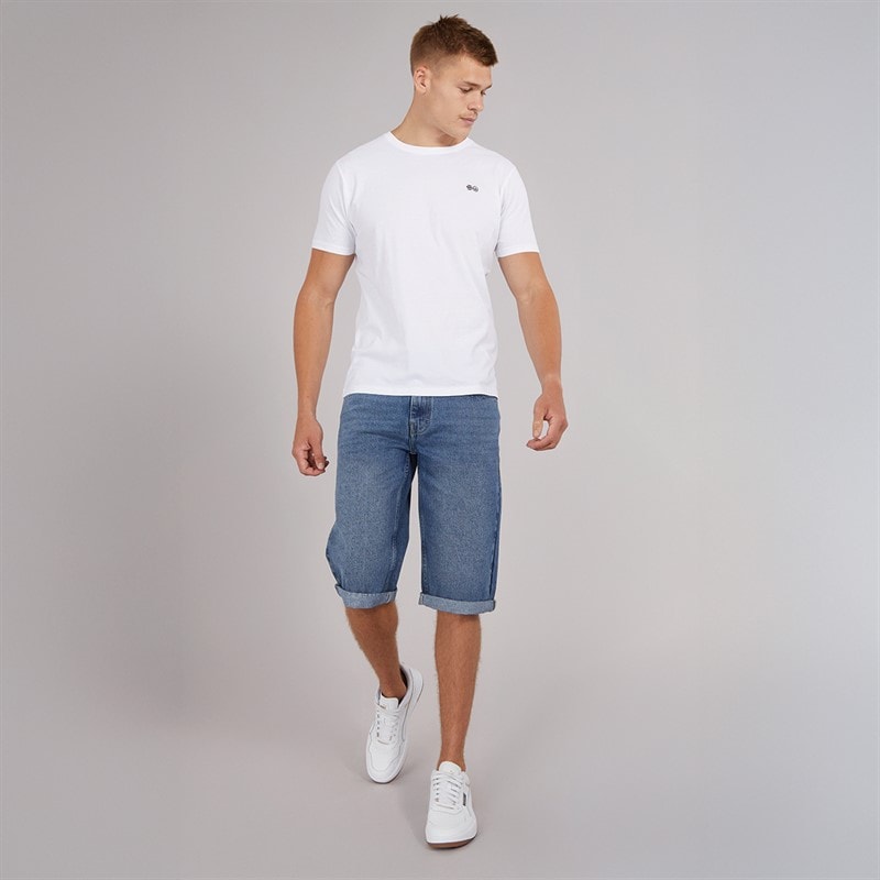 Crosshatch Heren Tillforth Baggy Denim Shorts Stonewash - Afbeelding 4