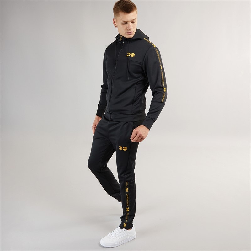 Crosshatch Heren Trackside Tricot Trainingspak Zwart - Afbeelding 4
