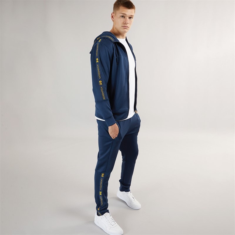 Crosshatch Heren Trackside Tricot Trainingspak Marineblauw - Afbeelding 1