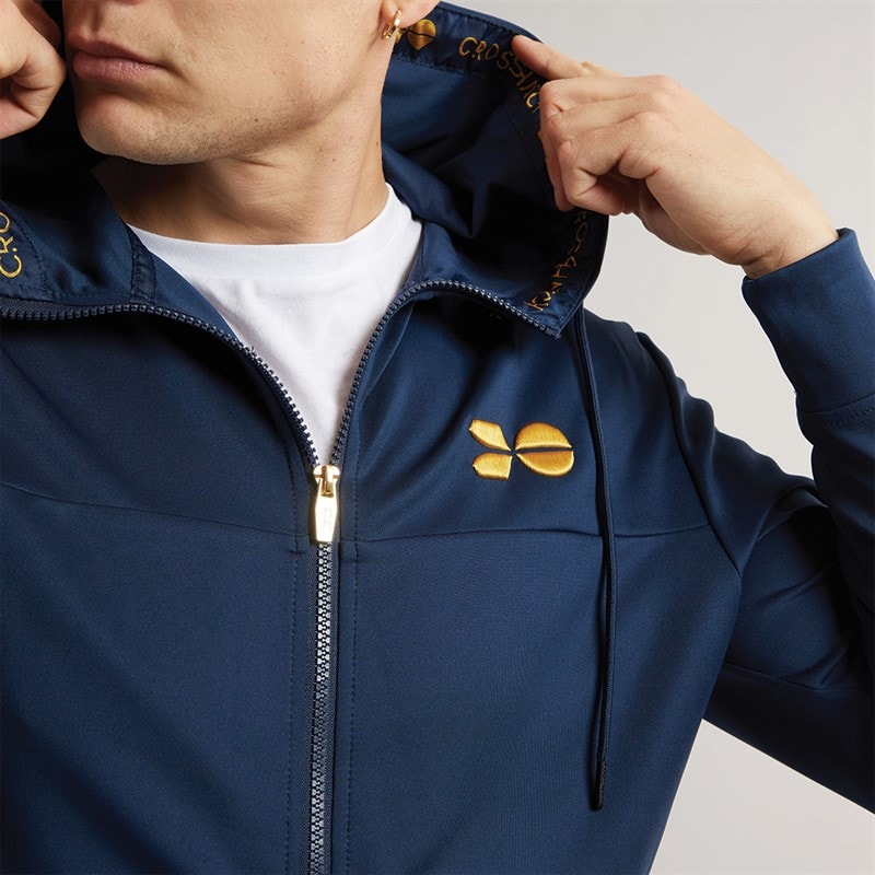 Crosshatch Heren Trackside Tricot Trainingspak Marineblauw - Afbeelding 3